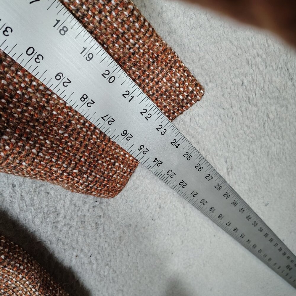 Anthropologie Pilcro Pea Coat Women L Brown Wool Blend Tweed Double Breasted NWT - Picture 9 of 15